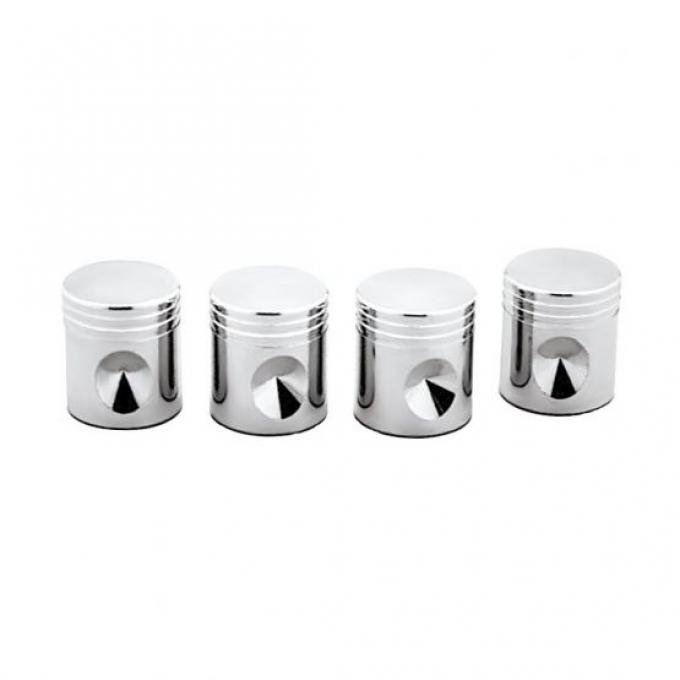 United Pacific Chrome Piston Valve Caps (4 Pack) 70031