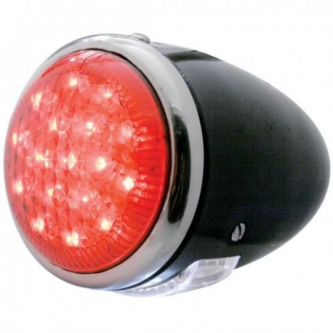 United Pacific 17 LED Tail Light w/Black Housing and Stainless Steel Rim For 1937 Ford Car - L/H FTL3711L