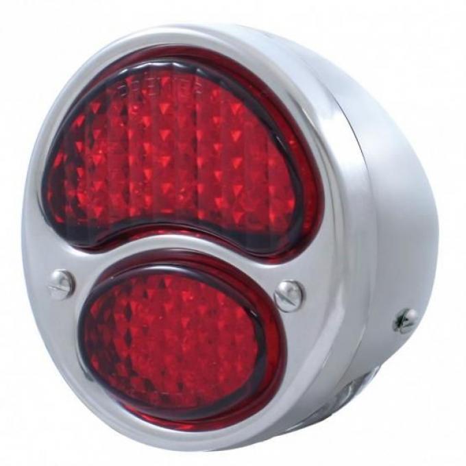 United Pacific 19 LED 6V Tail Light w/SS Housing, Red Lens For 1928-31 Ford Model A - L/H FTL2831LED6-AL