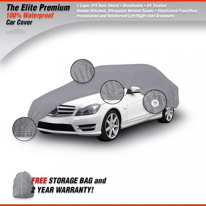Elite Premium™ Waterproof Car Cover, Gray (Size 7), fits Cars up to 264" or 22'