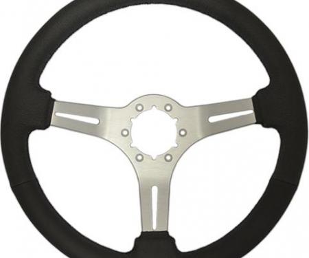 Volante S6 Sport Steering Wheel, with Brushed Spokes & Leather Grip