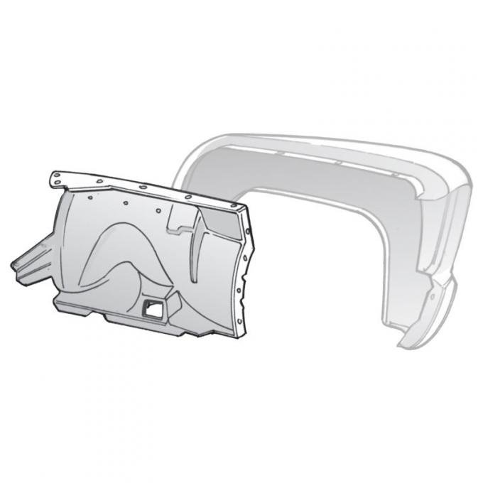 Dennis Carpenter Fender Panel - Inner LH - 1953-56 Ford Truck     BAAD-16055-A