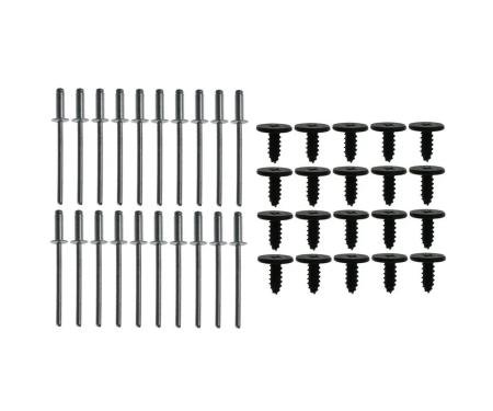 Redline Restomotive® 1964-1966 Ford Mustang Fastback Roof Rail Seal Hardware Set