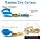 Race Ramps 2 x 6 Ultra Pack Tie-Down Straps with Detachable Axle Straps, Direct Hook Ends & Chain Extensions - Orange 518226
