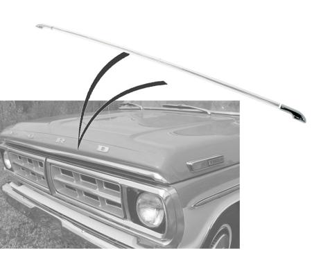 Dennis Carpenter Hood Lip Molding End Left Hand - 1970-72 Ford Truck     D0TZ-16857-B