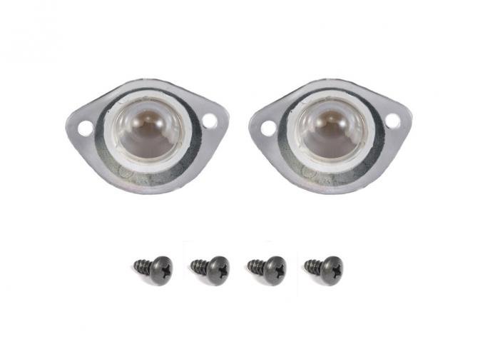 Daniel Carpenter 1979-1993 Mustang Rear License Plate Light Lense Lenses Covers w/ Screws D9ZZ-13550