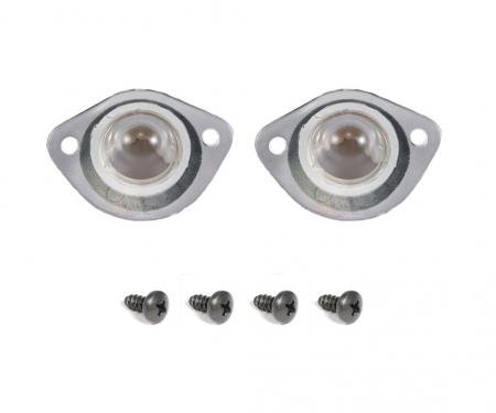 Daniel Carpenter 1979-1993 Mustang Rear License Plate Light Lense Lenses Covers w/ Screws D9ZZ-13550