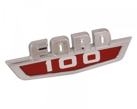 Dennis Carpenter Hood Side Name Plate - "100" - 1963-64 Ford Truck C3TZ-16720-C
