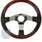 1968-1982 Chevrolet Corvette Steering Wheel - Black Leather & Mahogany W/Chrome Spokes