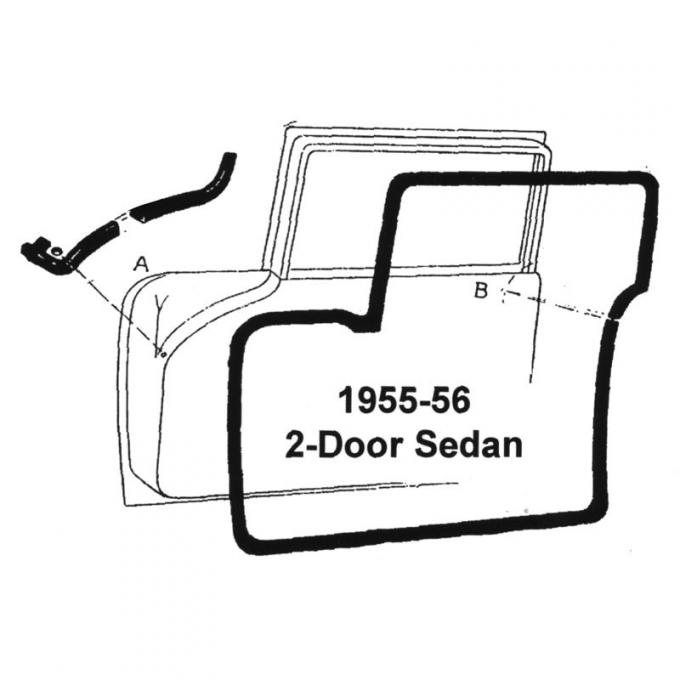 Dennis Carpenter Door Seal Kit - 2 Door Closed Car - 1956 Ford Car B6A-7020530-PR