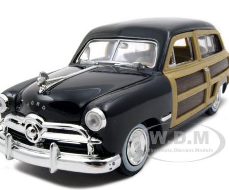 1949 Ford Woody Wagon Black 1/24 Diecast Model Car