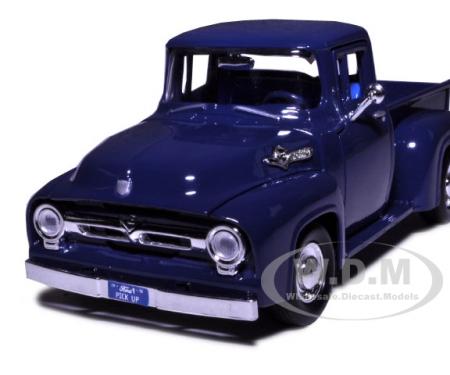 1956 Ford F-100 Pickup Blue 1/24 Diecast Model Car