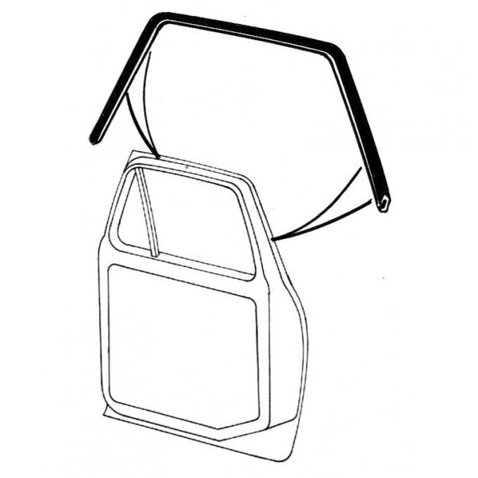 Dennis Carpenter Upper Door Seals - Pair - 1973-79 Ford Truck, 1978-79 Ford Bronco D8TZ-1020518-PR