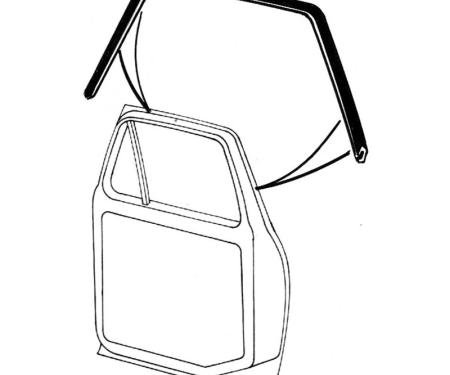 Dennis Carpenter Upper Door Seals - Pair - 1973-79 Ford Truck, 1978-79 Ford Bronco D8TZ-1020518-PR