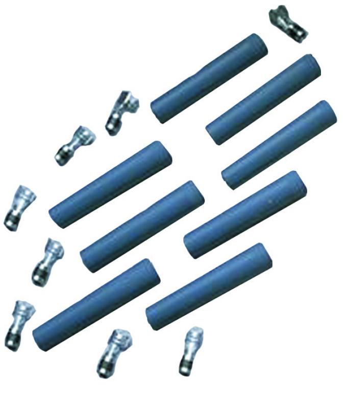 Taylor Cable Universal Silicone Spark Plug Boot/Terminal Kits, 180&deg; Spark Plug Boot Angle, Blue 46063