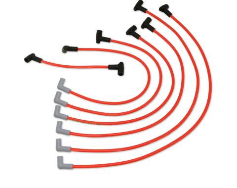 Taylor Cable 1989-95 Ford Thunderbird/Mercury Cougar 3.8L Supercharged V6 8.2mm Thundervolt Spark Plug Wire Set, Red, 135&deg; Spark Plug Boot Angle 84269