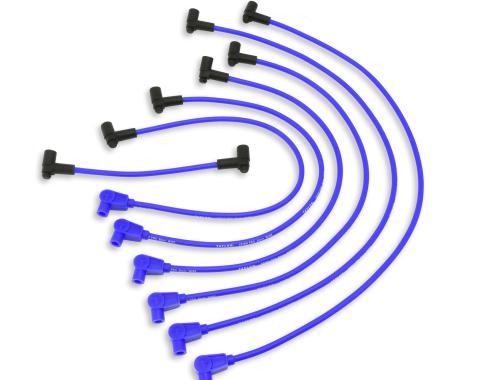 Taylor Cable 1975-86 GM Big Block/Ford 385-Series V8 8mm Spiro-Pro Spark Plug Wire Set, Blue, 135&deg; Spark Plug Boot Angle 74663