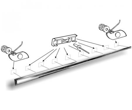 Dennis Carpenter Lower Tailgate Molding - 1978-79 Ford Bronco D8TZ-9841018-B