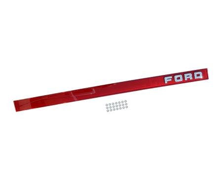 Dennis Carpenter Tailgate Finish Panel Trim - Red w/ FORD Letters - 1987-91 Ford Truck E7TZ-99425A34-RP
