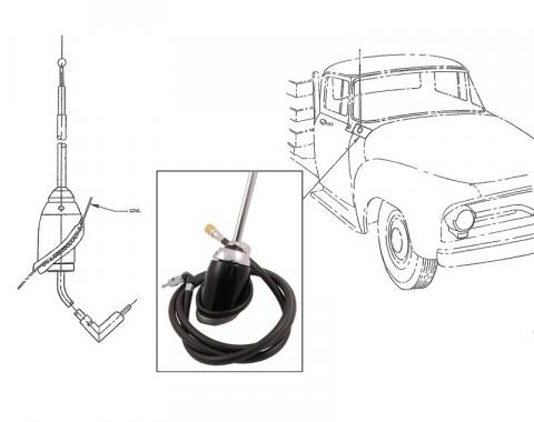 Dennis Carpenter Radio Antenna Assembly - 1956 Ford Truck     B6C-18813-B