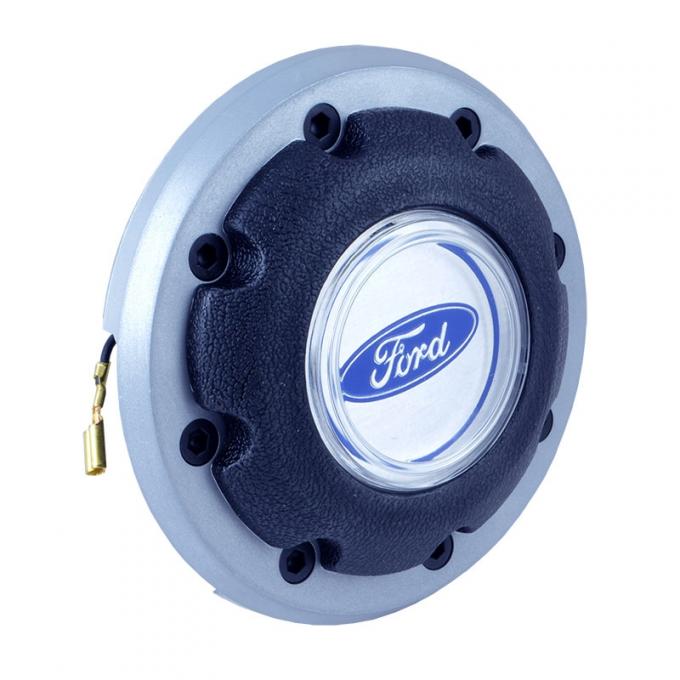 Dennis Carpenter Horn Button with Silver Outer Ring - 1978-86 Ford Truck, 1978-86 Ford  Bronco, 1979-82 Ford Mustang D8TZ-13A805-A
