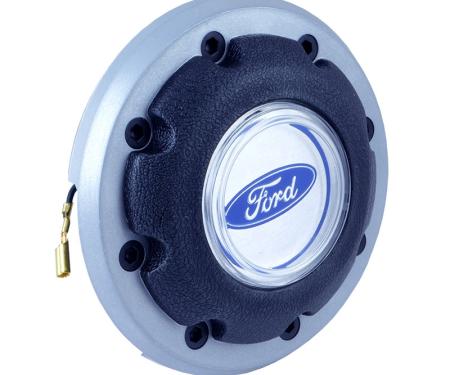 Dennis Carpenter Horn Button with Silver Outer Ring - 1978-86 Ford Truck, 1978-86 Ford  Bronco, 1979-82 Ford Mustang D8TZ-13A805-A