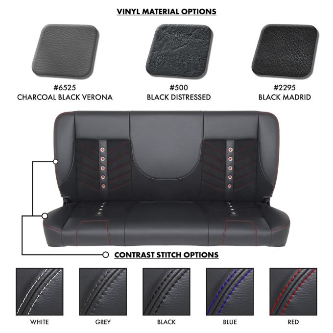 TMI 60" Solid Back Bench Seat, Sport-VXR Pattern 47-9978