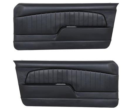TMI Front Molded Door Panels,  OE Sport Pattern  1967 Ford Mustang, Black Sierra Vinyl 11-70003-958