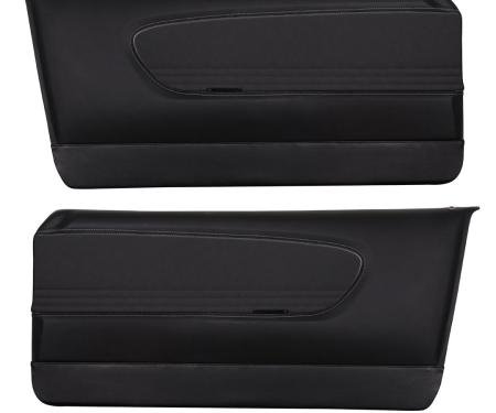 TMI Front Molded Door Panels,  OE Sport Pattern  1964-1966 Ford Mustang, Black Sierra Vinyl 11-70002-958