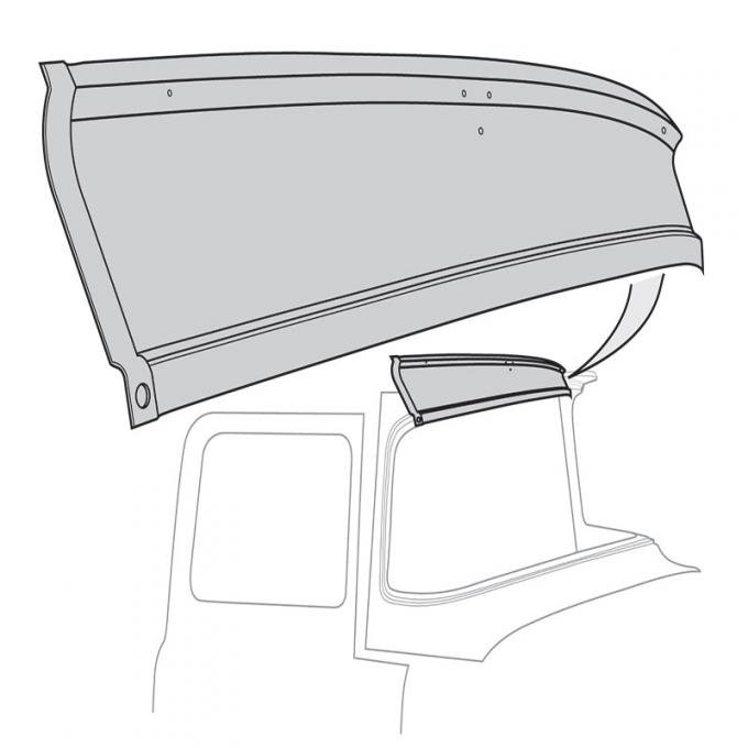 Dennis Carpenter Windshield Header Outer Panel - 1956 Ford Truck B6C-8103422-B