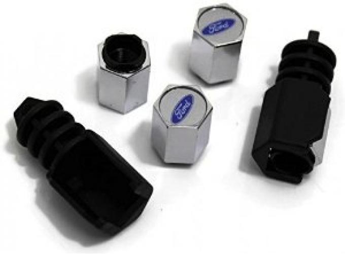 Ford Valve Stem Caps Theft-Deterrent, Ford Oval