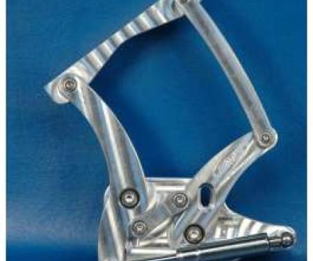 Ford Fairlane Billet Aluminum Hood Hinges, Machine Finish, 1963-1965