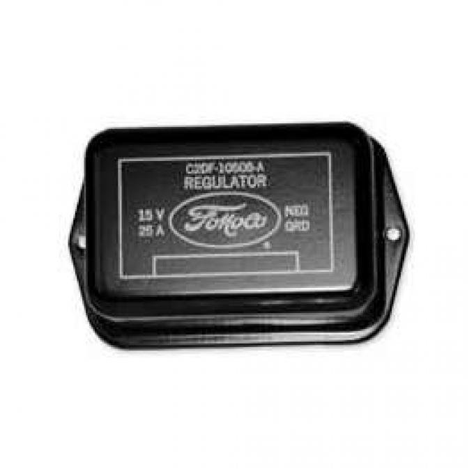 Voltage Regulator Cover - Black Cover With Blue Lettering