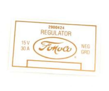 Voltage Regulator Decal, Comet, 1960-1961