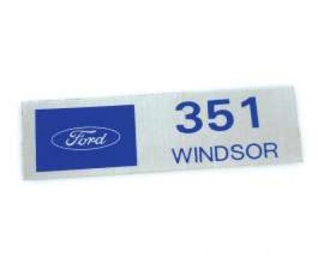 Valve Cover Decal, Ford 351 Windsor, 1957-1979