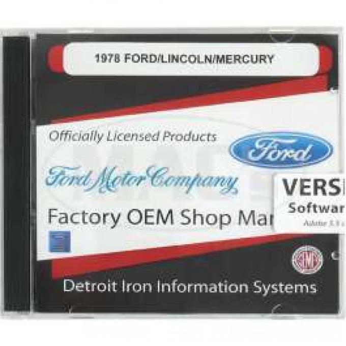 Shop Manual & Parts Manual On CD-Rom, Ford & Mercury, 1978