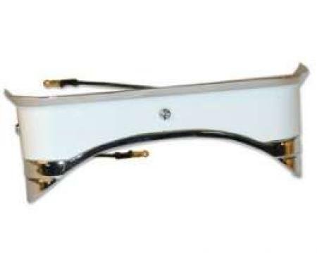 Console Light Assembly - Die-cast Body - Chromed Bezel - White Plastic Lens