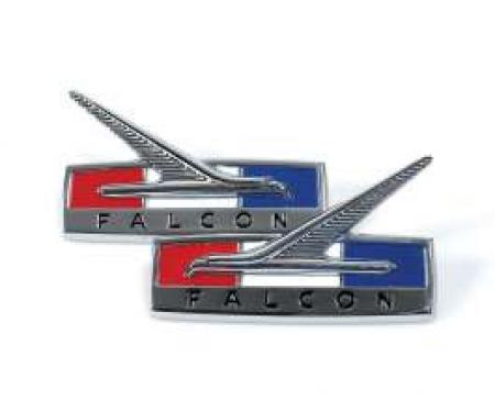 Fender Ornaments - Chrome With Red, White and Blue Highlights and Recessed Black Lettering