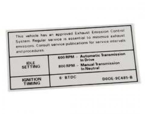 Emission Decal, 429-4V AT/MT (Before 10/1), Galaxie, 1970
