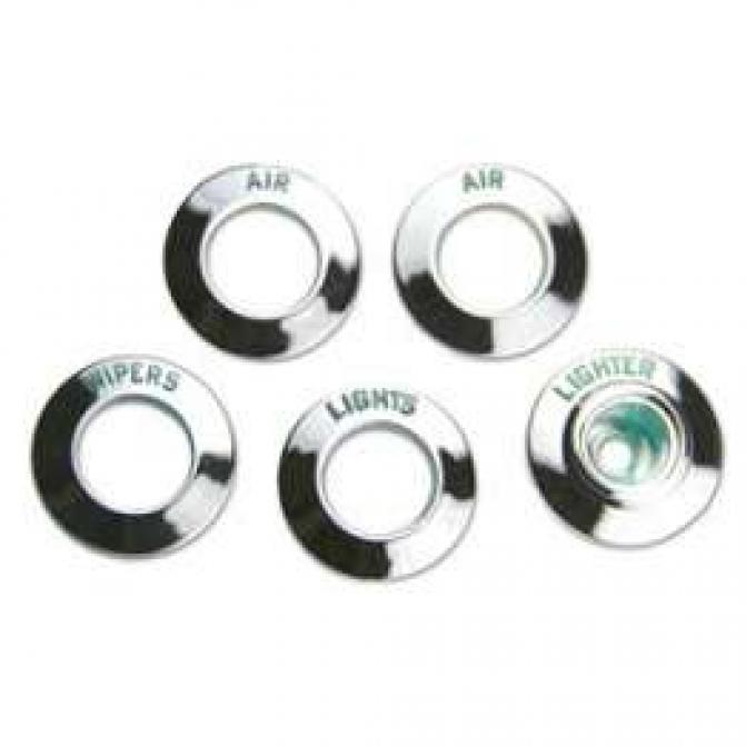 Dash Knob Bezel Set - Lights, Wipers, Lighter and 2 For Air