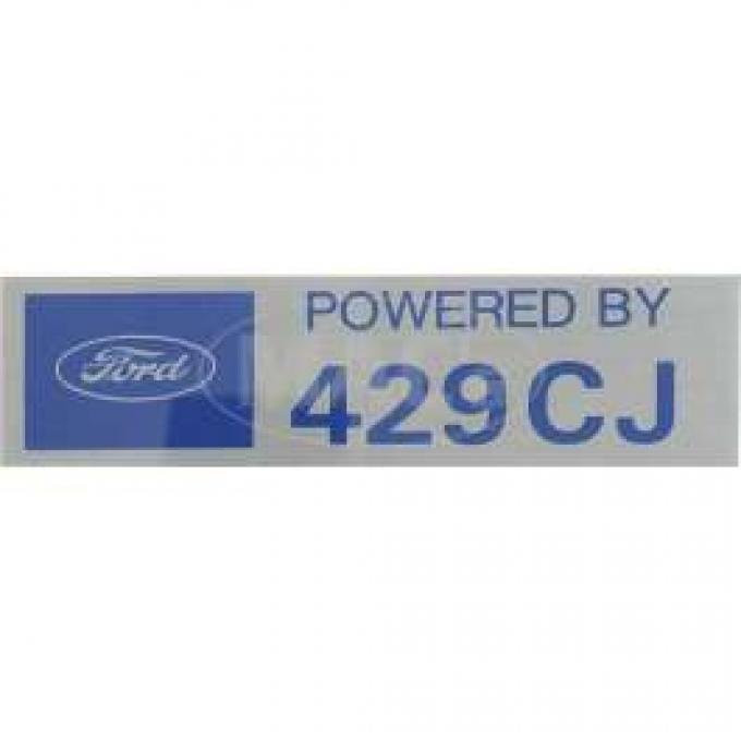 Valve Cover Decal, Powered By 429 CJ, 1957-1979