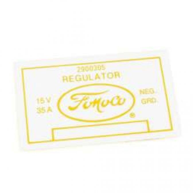 Voltage Regulator Decal - With Air Conditioning - 15 Volt - 35 Amp