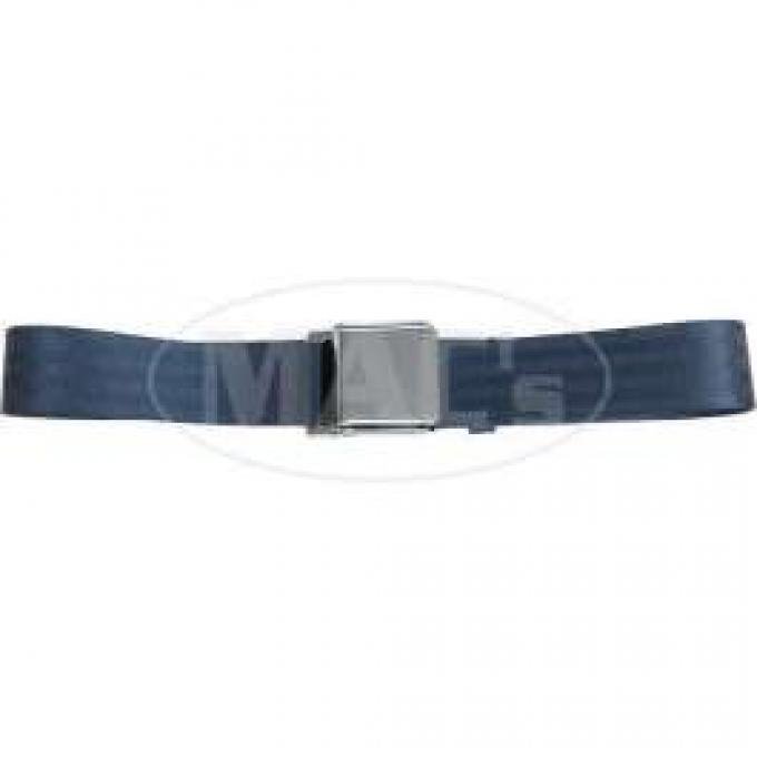 Seatbelt Solutions Chevrolet 1955-1957, Rear Universal Lap Belt, 60" with Chrome Lift Latch 1800604004 | Dark Blue