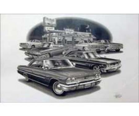 Black & White Print, 427 Cars, Galaxie, 1963-1964