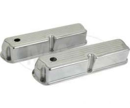 Valve Covers Polished Aluminum Ball Milled-Small Block