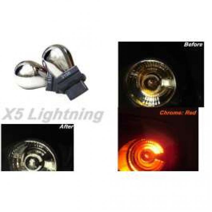 Light Bulbs, 3156, Chrome X5 Lightning Red Silver Stealth