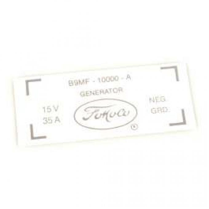 Generator Decal - 35 Amp Generator - 352 V8 With Air Conditioning - B9MF-10002-A