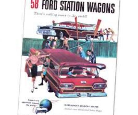 Dealer Sales Brochure - Ford Station Wagon - 1958 - Foldout Type