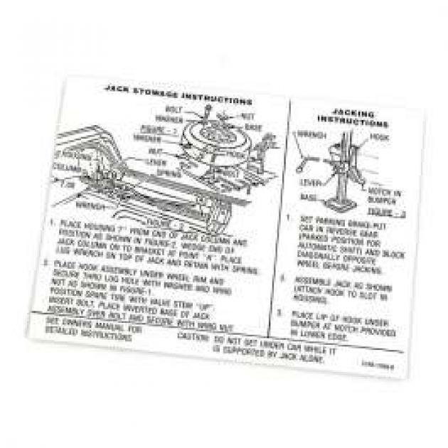 Jack Instructions Decal - C7AB-17095-B | Blue Oval Classics