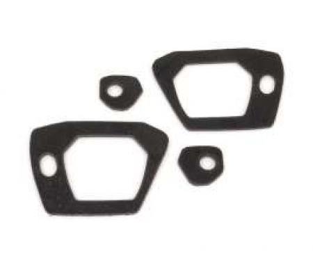 Outside Door Handle Pad Set - Black Rubber - Front and Rear - 4 Pieces